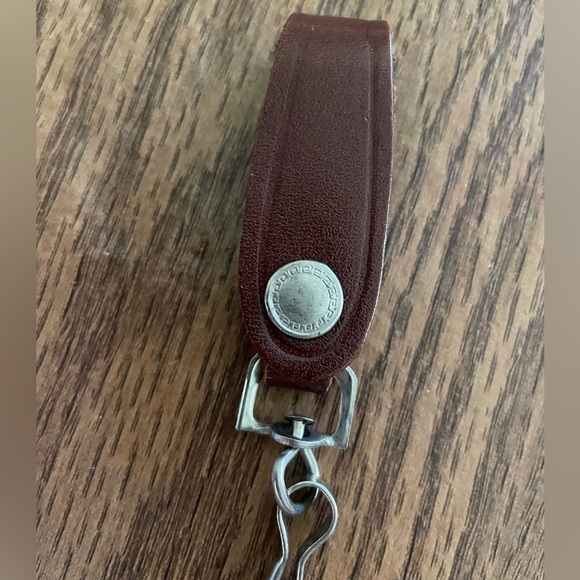 Brown Leather Key Strap- Key Ring- Silver coloring - Picture 4 of 6
